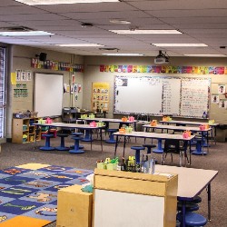 The EES Kindergarten classroom.